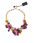 Bild in Galerie-Betrachter laden, Dolce & Gabbana Gold Brass Mix Fiori Flowers Crystal Chain Necklace
