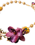 Bild in Galerie-Betrachter laden, Dolce & Gabbana Gold Brass Mix Fiori Flowers Crystal Chain Necklace
