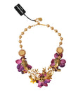 Bild in Galerie-Betrachter laden, Dolce & Gabbana Gold Brass Mix Fiori Flowers Crystal Chain Necklace
