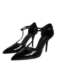 Bild in Galerie-Betrachter laden, Dolce & Gabbana Black Patent Leather T-strap Heels Pumps Shoes
