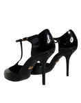 Bild in Galerie-Betrachter laden, Dolce & Gabbana Black Patent Leather T-strap Heels Pumps Shoes
