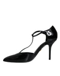 Bild in Galerie-Betrachter laden, Dolce & Gabbana Black Patent Leather T-strap Heels Pumps Shoes
