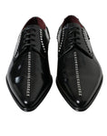 Bild in Galerie-Betrachter laden, Dolce & Gabbana Black Leather Crystal Dress Formal Shoes
