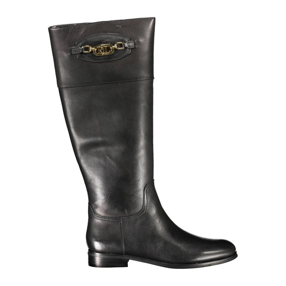 Ralph Lauren Schwarzer Polyester-Stiefel