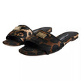 Bild in Galerie-Betrachter laden, Dolce & Gabbana Braun Leopard Logo Slides Flats Sandalen Schuhe
