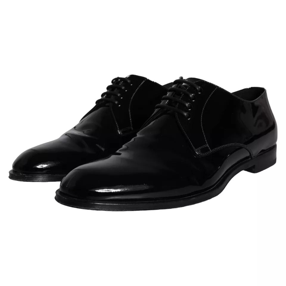 Dolce & Gabbana Schwarzes Kalbsleder Derby Herren Anzugschuhe