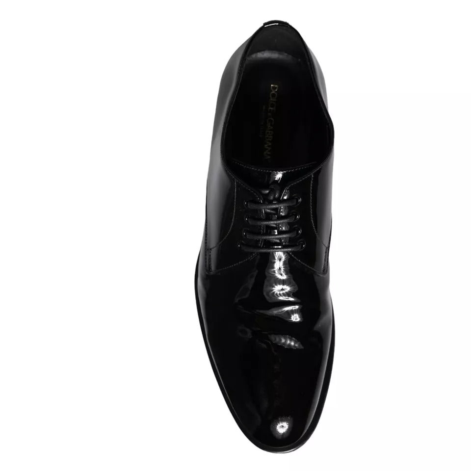 Dolce & Gabbana Schwarzes Kalbsleder Derby Herren Anzugschuhe