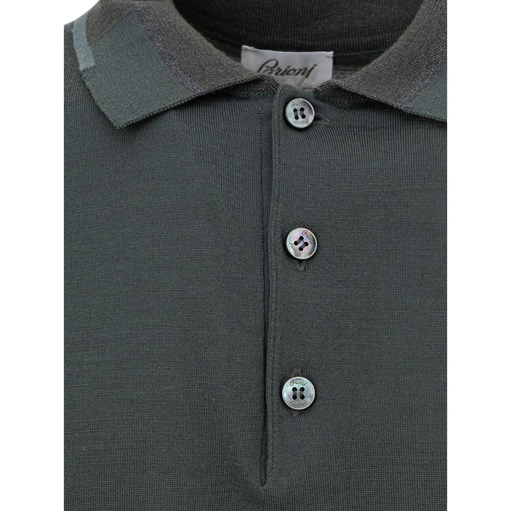 Brioni Grünes Baumwoll-Poloshirt