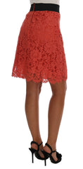 Load image into Gallery viewer, Dolce & Gabbana Orange Macrame Lace Pencil Skirt
