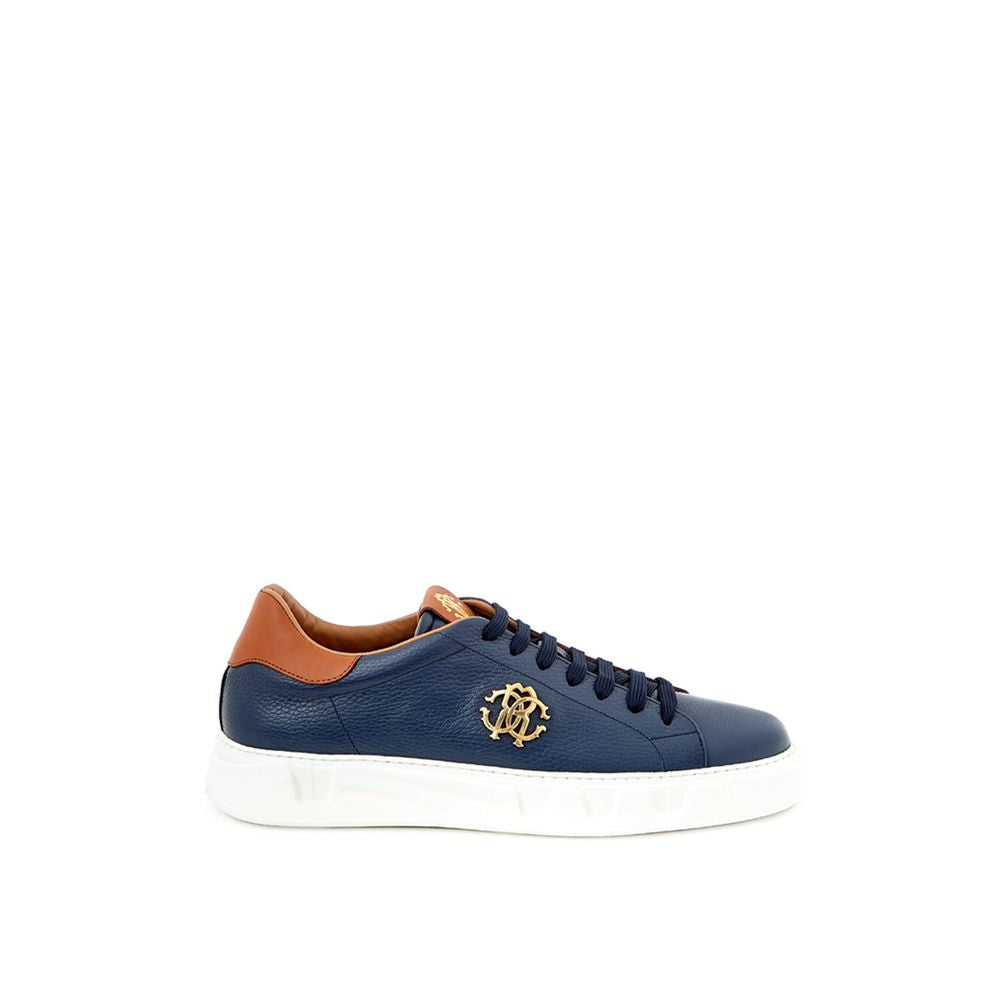 Roberto Cavalli Blaue Leder Sneaker