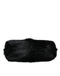 Resmi galeri görüntüleyiciye yükleyin, Dolce & Gabbana Black Fur Handbag Clutch Purse Pouch Bag
