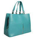 Resmi galeri görüntüleyiciye yükleyin, Patrizia Pepe Green Leather Women Shopping Tote Top Handle Bag
