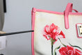 Bild in Galerie-Betrachter laden, Dolce & Gabbana White Canvas Rose Embroidery Women Shopping Tote Bag
