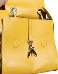 Resmi galeri görüntüleyiciye yükleyin, Patrizia Pepe Yellow Leather Shoulder Strap Top Handle Bag
