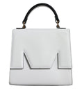 Resmi galeri görüntüleyiciye yükleyin, MSGM White Bovine Leather Top Handle Handbag Satchel Purse Bag
