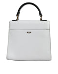 Resmi galeri görüntüleyiciye yükleyin, MSGM White Bovine Leather Top Handle Handbag Satchel Purse Bag
