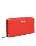 Bild in Galerie-Betrachter laden, MSGM Red Leather Continental Zip Around Card Holder Bifold Clutch Wallet
