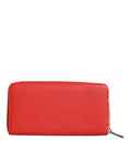 Bild in Galerie-Betrachter laden, MSGM Red Leather Continental Zip Around Card Holder Bifold Clutch Wallet
