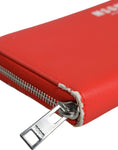 Bild in Galerie-Betrachter laden, MSGM Red Leather Continental Zip Around Card Holder Bifold Clutch Wallet
