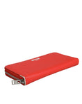 Bild in Galerie-Betrachter laden, MSGM Red Leather Continental Zip Around Card Holder Bifold Clutch Wallet
