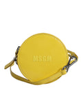 Bild in Galerie-Betrachter laden, MSGM Yellow Leather Logo Crossbody Sling Shoulder Round Bag
