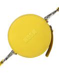 Bild in Galerie-Betrachter laden, MSGM Yellow Leather Logo Crossbody Sling Shoulder Round Bag
