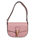 Resmi galeri görüntüleyiciye yükleyin, Versace Pink Grainy Calf Leather Logo Crossbody Shoulder Bag
