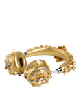 Bild in Galerie-Betrachter laden, Dolce & Gabbana Gold Leather Floral Crystal Angel Headphones
