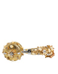 Bild in Galerie-Betrachter laden, Dolce & Gabbana Gold Leather Floral Crystal Angel Headphones
