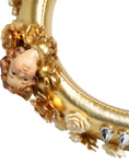 Bild in Galerie-Betrachter laden, Dolce & Gabbana Gold Leather Floral Crystal Angel Headphones
