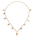 Bild in Galerie-Betrachter laden, Dolce & Gabbana Gold Tone Brass Chain Religious Cross Pendant Necklace
