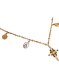 Bild in Galerie-Betrachter laden, Dolce & Gabbana Gold Tone Brass Chain Religious Cross Pendant Necklace
