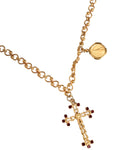 Bild in Galerie-Betrachter laden, Dolce & Gabbana Gold Tone Brass Chain Religious Cross Pendant Necklace
