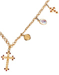 Bild in Galerie-Betrachter laden, Dolce & Gabbana Gold Tone Brass Chain Religious Cross Pendant Necklace
