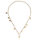 Bild in Galerie-Betrachter laden, Dolce & Gabbana Gold Tone Brass Chain Religious Cross Pendant Necklace
