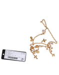 Bild in Galerie-Betrachter laden, Dolce & Gabbana Gold Tone Brass Chain Religious Cross Pendant Necklace
