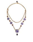 Bild in Galerie-Betrachter laden, Dolce & Gabbana Gold Tone Floral Crystals Embellished Layered Necklace
