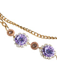 Bild in Galerie-Betrachter laden, Dolce & Gabbana Gold Tone Floral Crystals Embellished Layered Necklace
