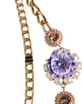 Bild in Galerie-Betrachter laden, Dolce & Gabbana Gold Tone Floral Crystals Embellished Layered Necklace
