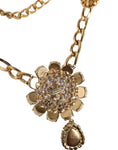 Bild in Galerie-Betrachter laden, Dolce & Gabbana Gold Tone Floral Crystals Embellished Layered Necklace
