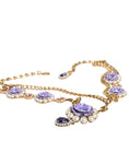 Bild in Galerie-Betrachter laden, Dolce & Gabbana Gold Tone Floral Crystals Embellished Layered Necklace
