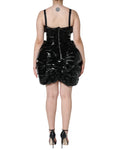 Resmi galeri görüntüleyiciye yükleyin, Dolce & Gabbana Black Polyester Ruched Coated Mini Dress
