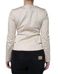 Load image into Gallery viewer, Valentino Beige Cotton Long Sleeves Round Neck Blazer Jacket
