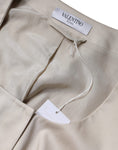 Load image into Gallery viewer, Valentino Beige Cotton Long Sleeves Round Neck Blazer Jacket
