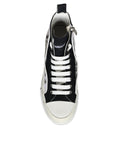 Bild in Galerie-Betrachter laden, Dolce & Gabbana White Black Canvas Logo Mid Top Sneakers Shoes
