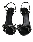 Bild in Galerie-Betrachter laden, Dolce & Gabbana Black Suede Crystals KEIRA Sandals Shoes
