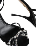 Bild in Galerie-Betrachter laden, Dolce & Gabbana Black Suede Crystals KEIRA Sandals Shoes
