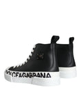 Bild in Galerie-Betrachter laden, Dolce & Gabbana Black White Leather Mid Top Sneakers Shoes
