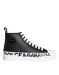 Bild in Galerie-Betrachter laden, Dolce & Gabbana Black White Leather Mid Top Sneakers Shoes
