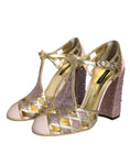 Bild in Galerie-Betrachter laden, Dolce & Gabbana Pink Strass Crystals T-strap Sandals Shoes
